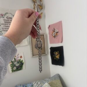 Silver tone dainty watch